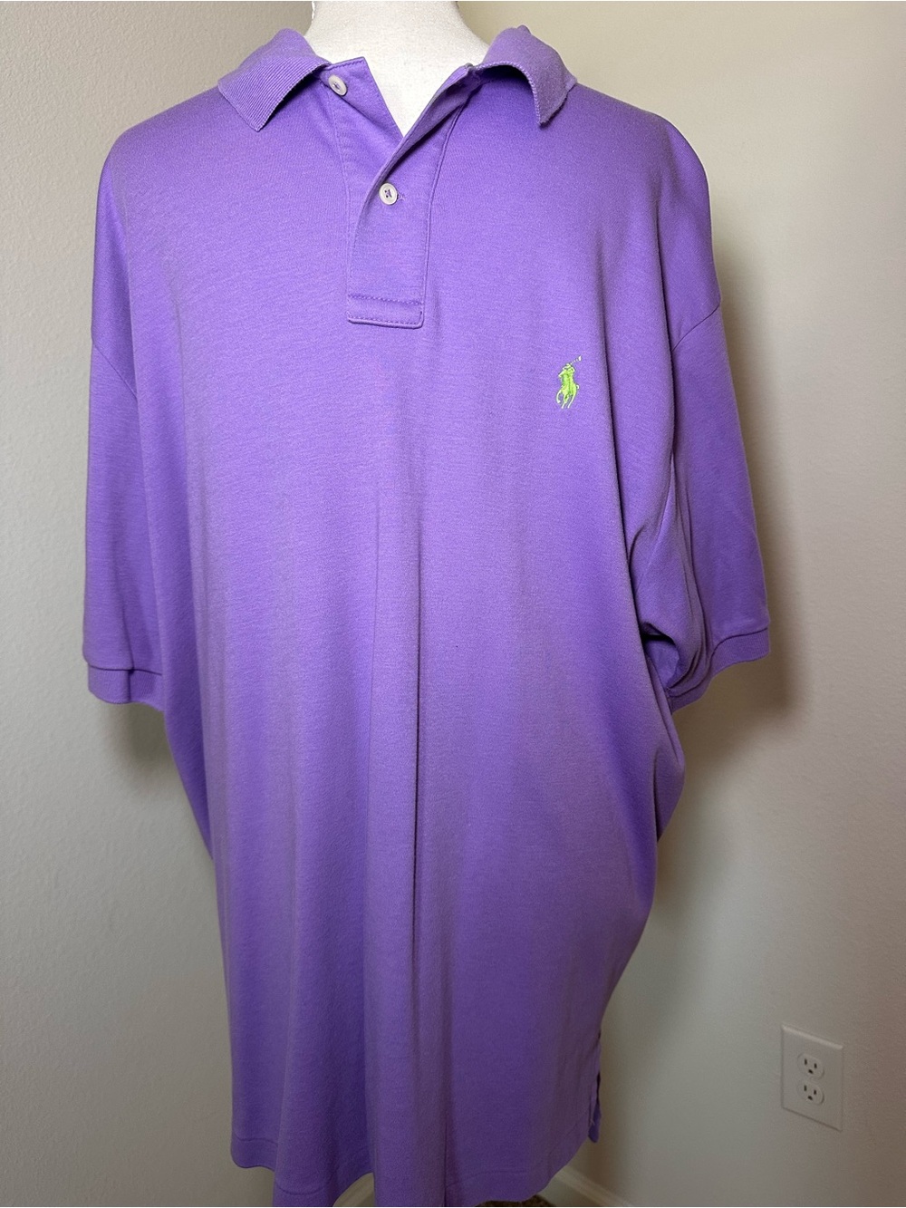 Ralph Lauren Lavender Polo with Lime Green Logo